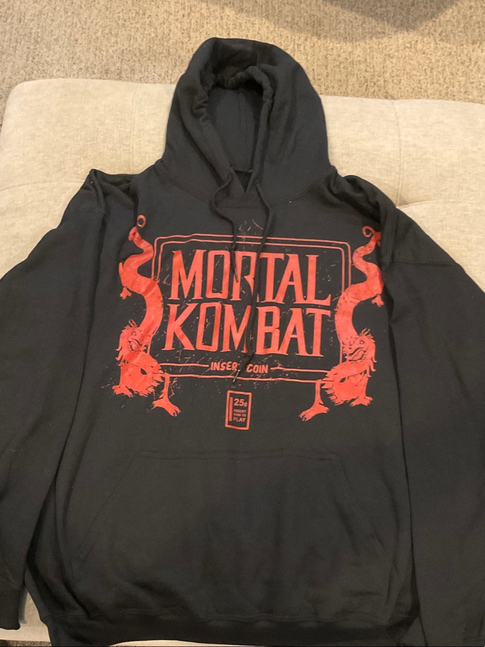 Loot Crate Mortal Kombat Crewneck Hoodie - Black with Red Graphic